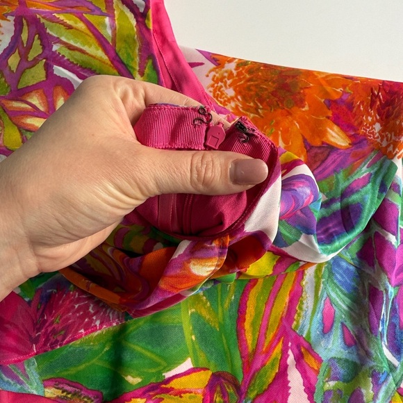 Ralph Lauren Tropical Floral Multi-Color Lined Faux Wrap Skirt 8 Workwear Office - Picture 6 of 10